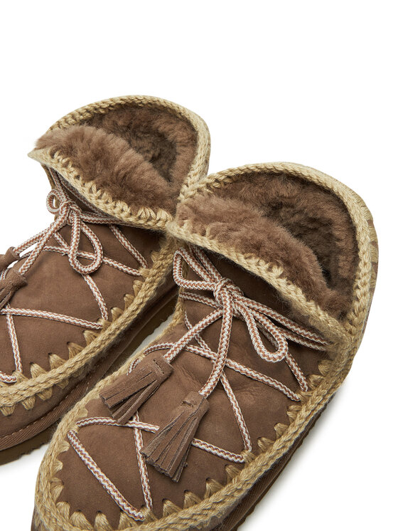 Mou Mou Śniegowce Eskimo Scoubidoo Lace FW101124A Brązowy