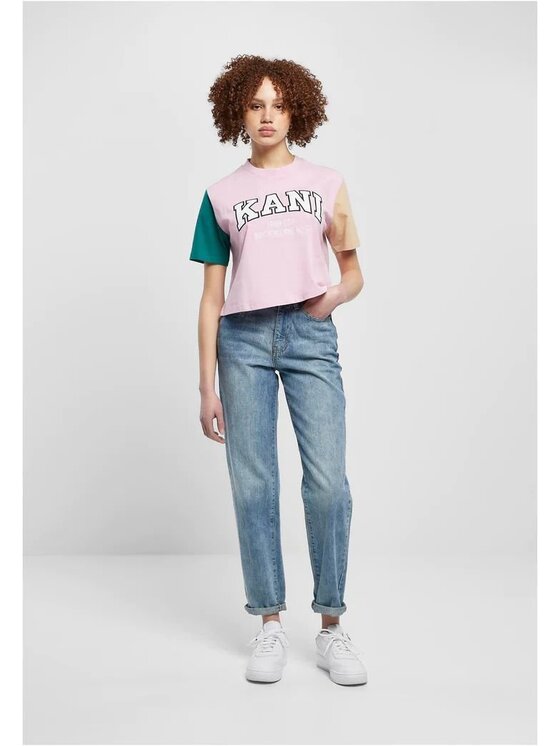 Karl Kani Karl Kani T-Shirt SERIF CROP BLOCK TEE Kolorowy Regular Fit