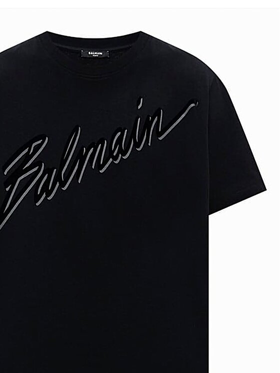 Balmain Balmain T-shirt EH1EG Nero Regular Fit