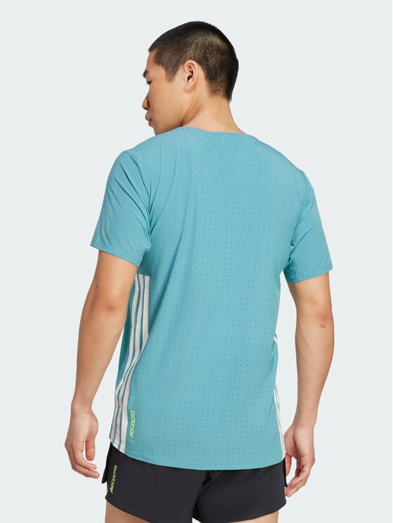 adidas adidas Koszulka techniczna Adizero Running Tee Turkusowy Slim Fit