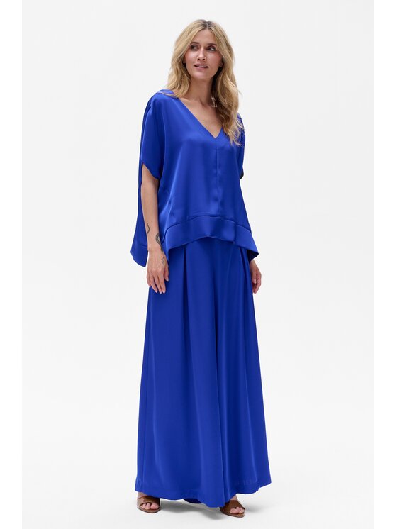 blue shadow blue shadow Spodnie damskie Cygaro Niebieski Regular Fit