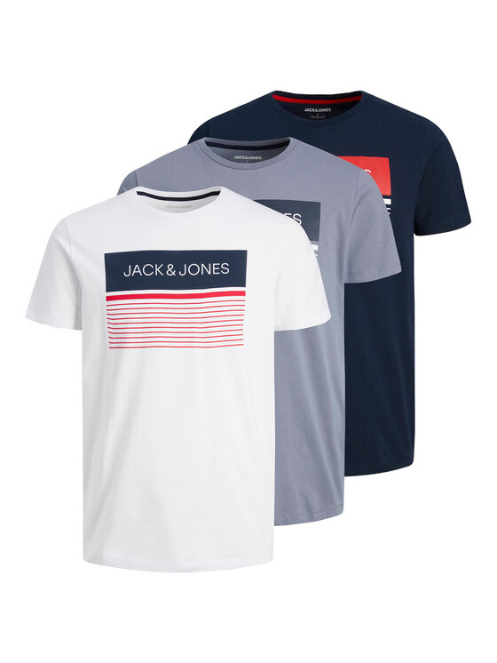 Jack & Jones Jack & Jones Set di 3 T-shirt 12234413 Bianco Regular Fit