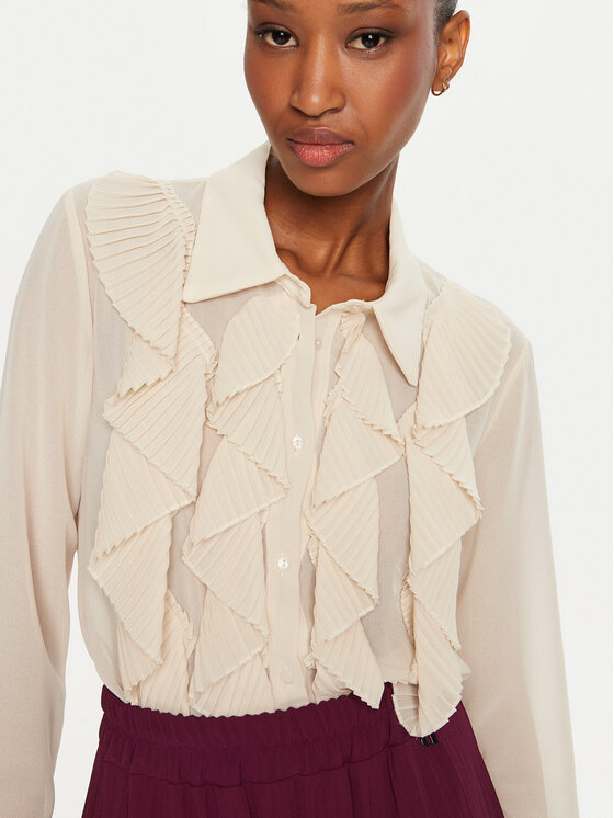 Dixie Dixie Srajca C319K029A Écru Regular Fit