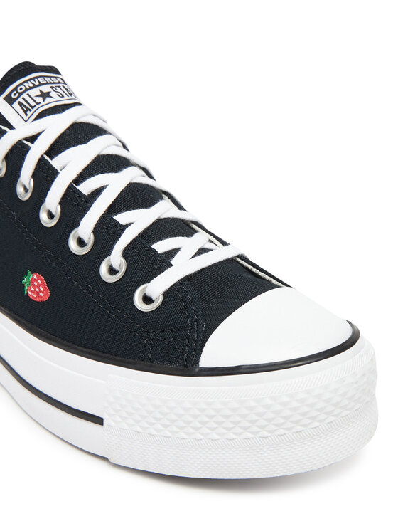 Converse Converse Teniși Chuck Taylor All Star Lift Platform Embroidered Strawberries A14935C Negru