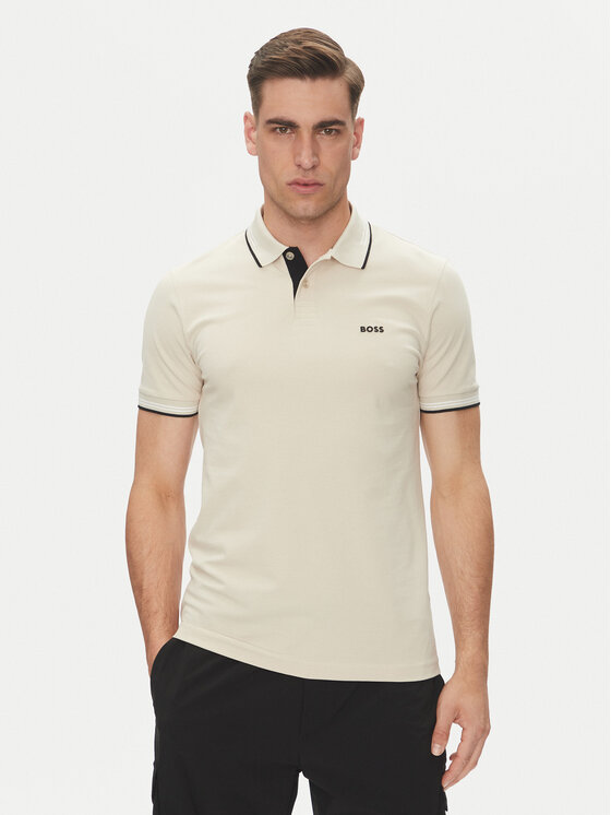 BOSS Polokošeľa Paul 50506193 Béžová Slim Fit