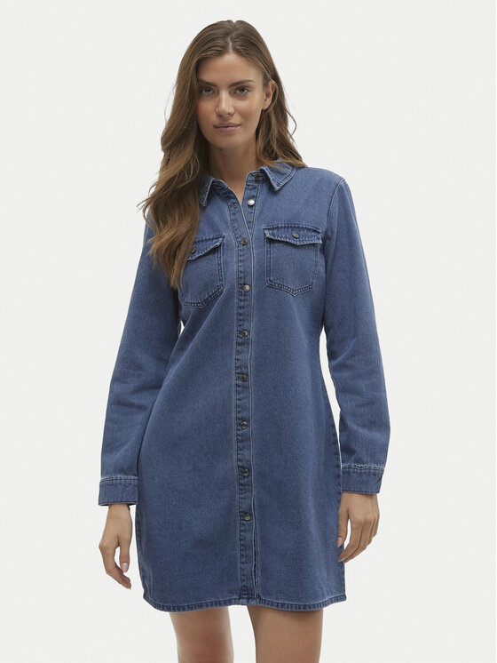 Vero Moda Džínsové šaty Jennie 10310968 Modrá Regular Fit
