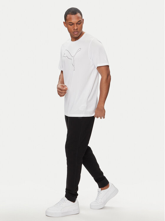 Puma Koszulka techniczna Performance Cat Tee 520315 Biały Regular Fit ...