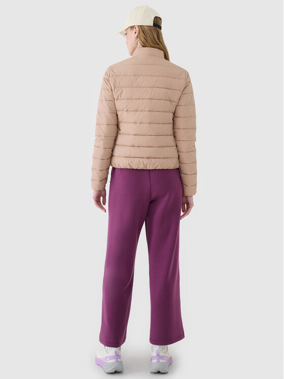 4F 4F Kurtka puchowa BASIC+ Beżowy Slim Fit