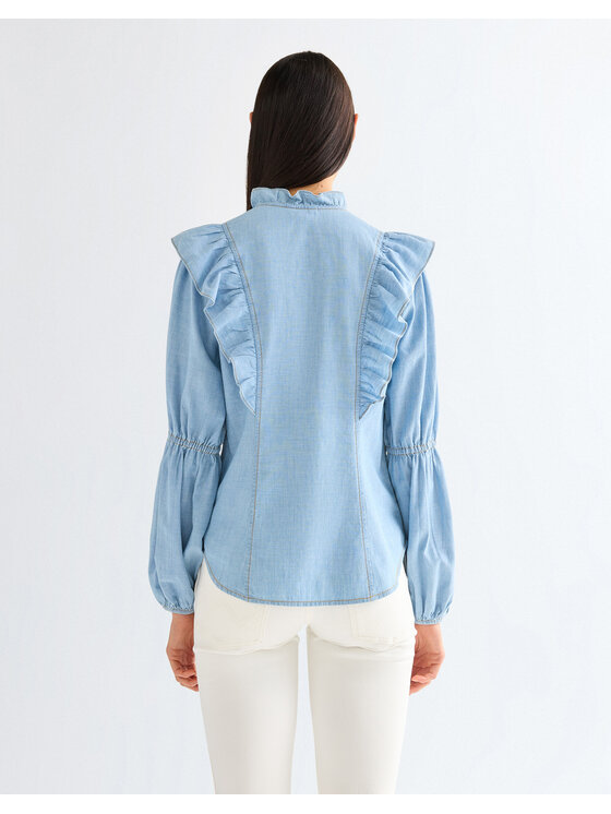 Wrangler Wrangler Koszula ROMANCE BLOUSE Szary Slim Fit