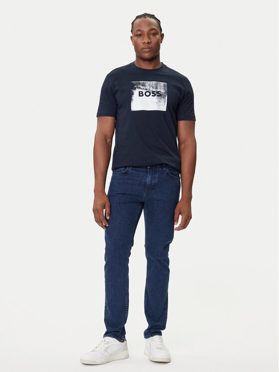 BOSS BOSS Tričko Te_Wheel 50546381 Tmavomodrá Regular Fit