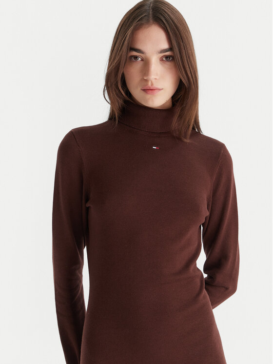 Tommy Jeans Tommy Jeans Trikotažinė suknelė Ess DW0DW21958 Ruda Slim Fit