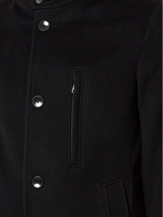 BOSS Boss Płaszcz wełniany H-Hyde 50525764 Czarny Slim Fit