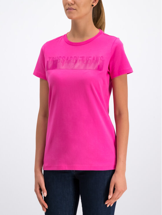 Trussardi Trussardi T-Shirt Cotton Jersey 56T00192 Różowy Regular Fit
