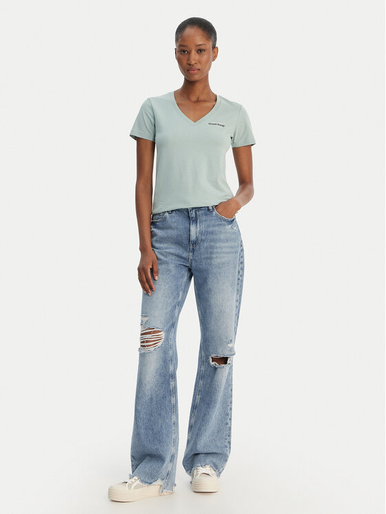 Guess Jeans Guess Jeans T-Shirt W4YI23 J1314 Πράσινο Regular Fit