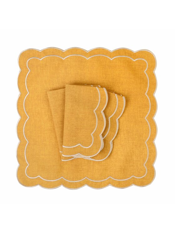 Roseberry Home Roseberry Home Serwetki haftowane Yellow Petali Żółty