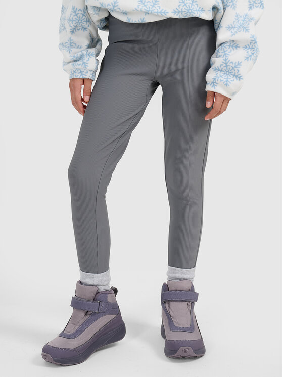 4F 4F Legginsy APRES SKI Szary ciemny