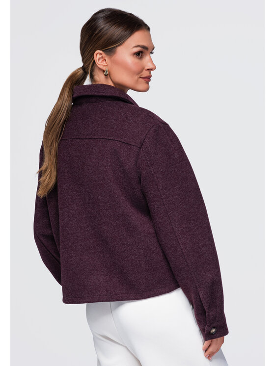 Ombre Ombre Kurtka przejściowa OW-JANP-0140 Bordowy Relaxed Fit
