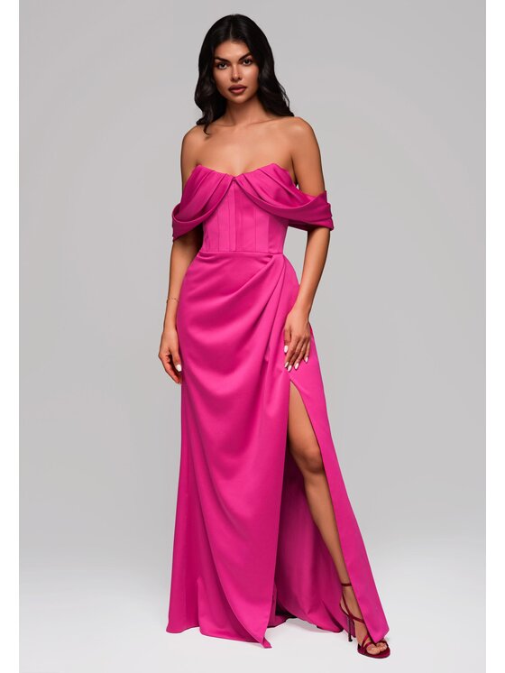 Ombre Ombre Sukienka wieczorowa LA-OM-DLR183 Różowy Regular Fit