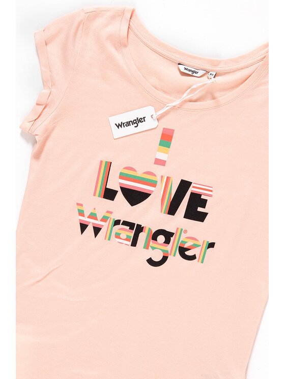 Wrangler Wrangler T-Shirt I LOVE TEE Różowy Regular Fit