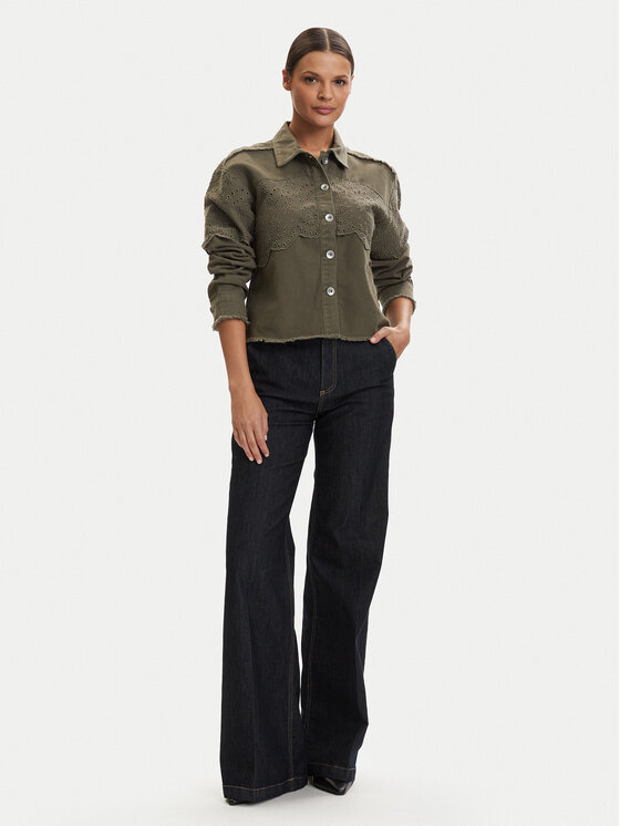 ONLY ONLY Hemdjacke Elena 15232378 Grün Regular Fit