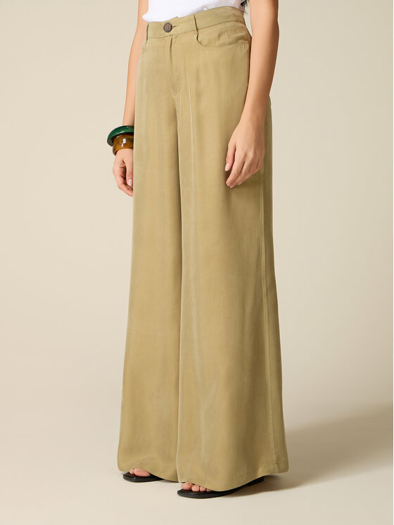 Oltre Oltre Pantaloni di tessuto P00PR009198N025 Verde Baggy Fit