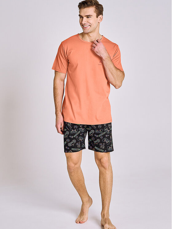 Taro Taro Piżama TA3186-01 Pomarańczowy Basic Fit