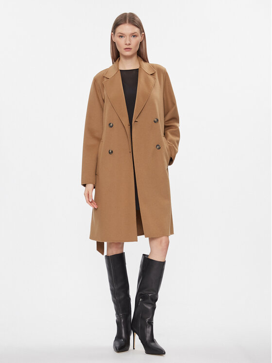 Weekend Max Mara Weekend Max Mara Cappotto di lana Flirt 2415011011 Marrone Regular Fit