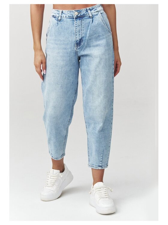 Makadamia Jeansy C31 Niebieski Baggy Fit
