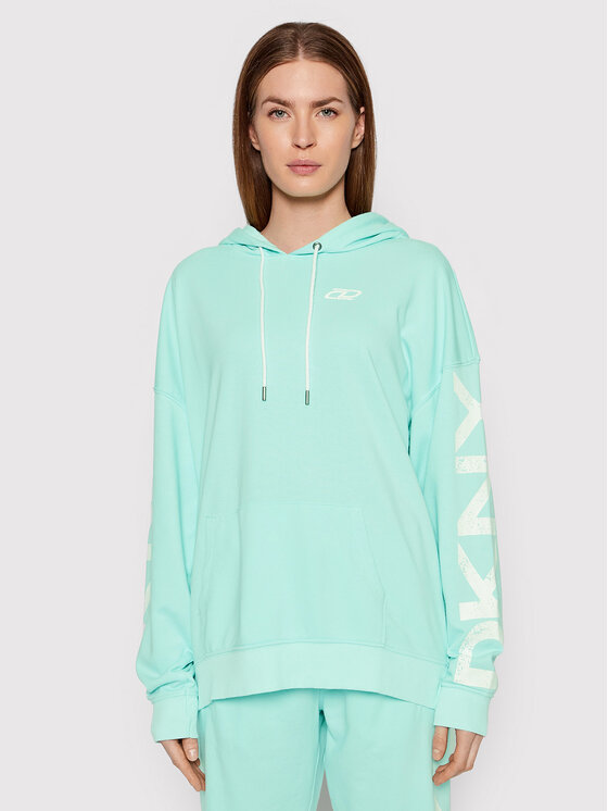 DKNY Sport Džemperis ar kapuci DP1T8461 Zaļš Relaxed Fit