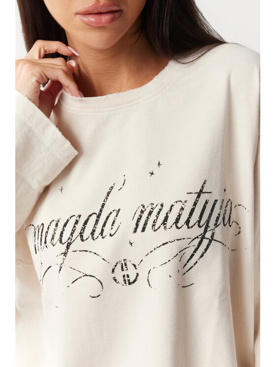 Magda Matyja Magda Matyja Bluzka ALEX LONGSLEEVE CREAM Beżowy Loose Fit