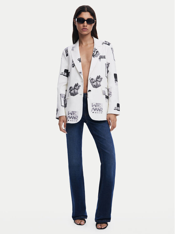 Desigual Desigual Pintsak 25SWEW15 Valge Regular Fit