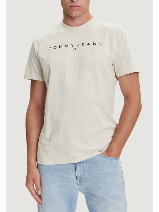 Tommy Jeans Tommy Jeans T-shirt TJM REG LINEAR LOGO Beige Casual Fit
