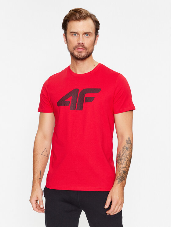 4F 4F Футболка 4FAW23TTSHM0877 Червоний Regular Fit