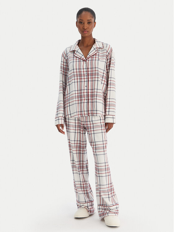 Tommy Hilfiger Tommy Hilfiger Pizsama UW0UW06155 Ekru Relaxed Fit