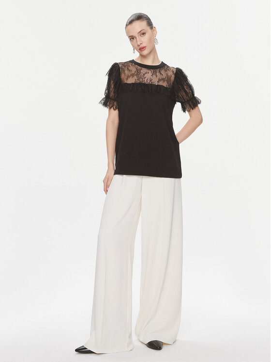TWINSET TWINSET Μπλουζάκι 241TP2217 Μαύρο Regular Fit