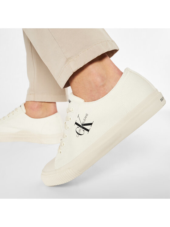 Calvin Klein Jeans Sneakers Iaco Canvas S0593 Blanc • Modivo.fr