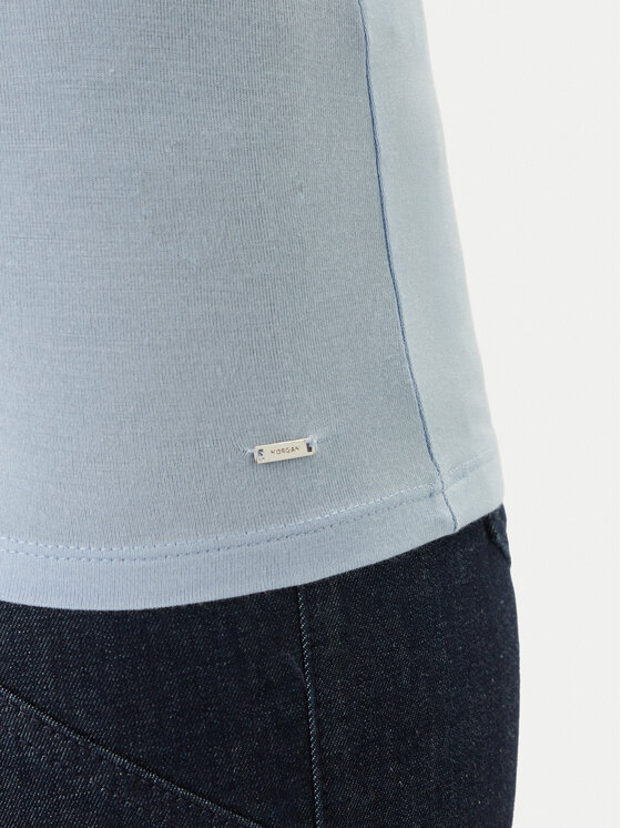 Morgan Morgan Marškinėliai 192-BARBA.N Žydra Slim Fit