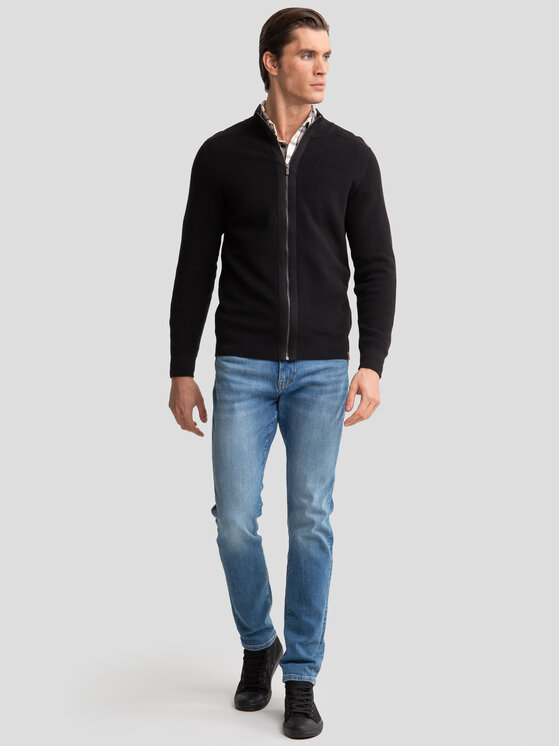 BIG STAR BIG STAR Kardigan TONYS Czarny Basic Fit