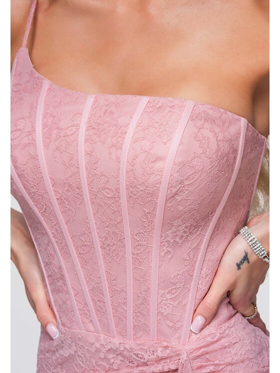 Ombre Ombre Sukienka wieczorowa LA-OM-DLR375 Różowy Slim Fit