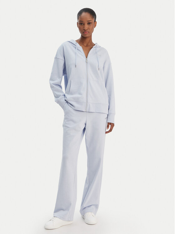 DKNY Sport DKNY Sport Džemperis ar kapuci DP6J9665 Gaiši zils Regular Fit