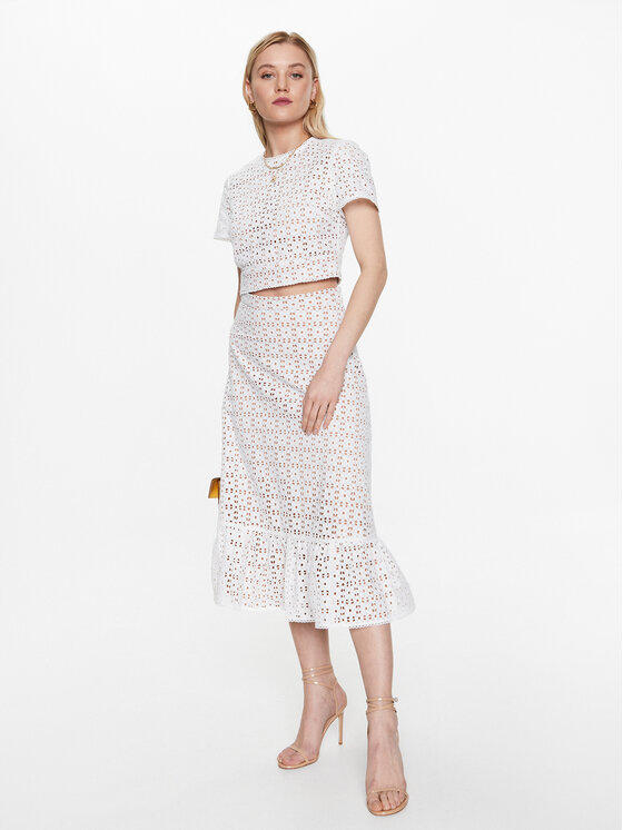 MICHAEL Michael Kors MICHAEL Michael Kors топ MS340HG8BK Бял Slim Fit