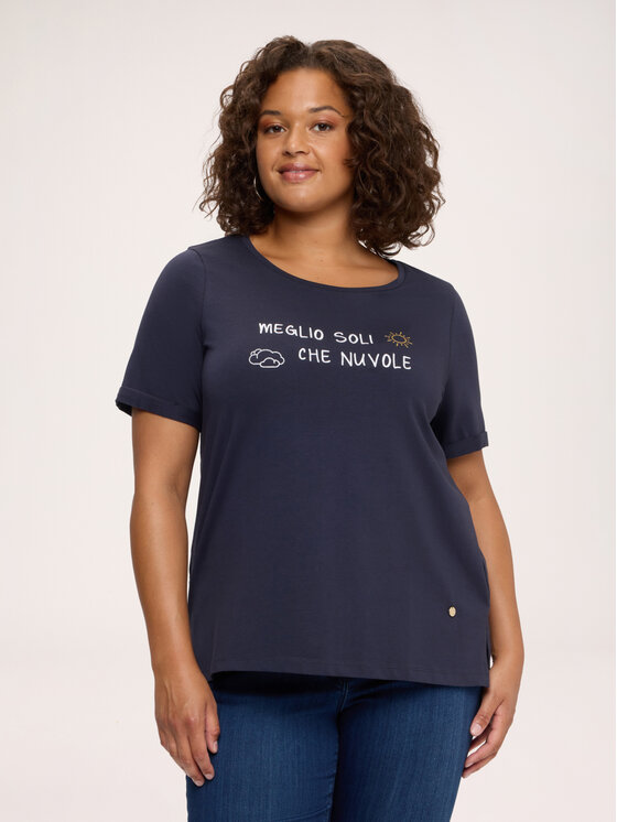 Fiorella Rubino Fiorella Rubino T-Shirt G0EPL009366N034 Niebieski Regular Fit