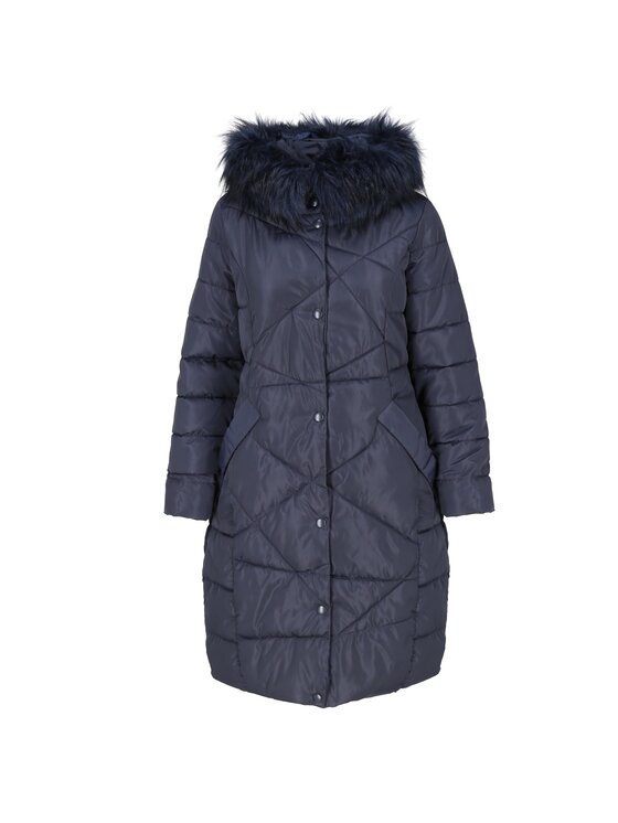 Perso Perso Zimní kabát z oryginalnym pikowaniem Tmavomodrá Slim Fit