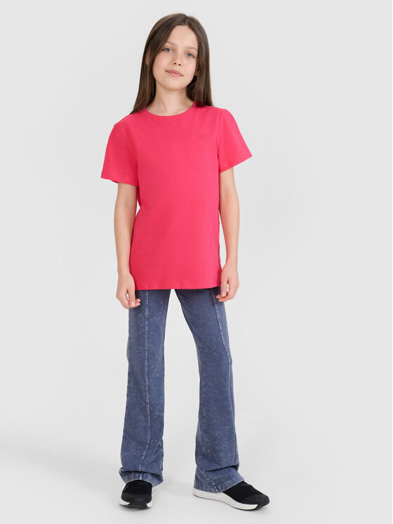 4F 4F T-Shirt BASIC+ Różowy Regular Fit