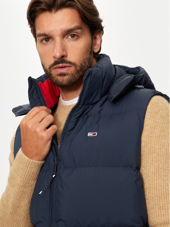 Tommy Jeans Tommy Jeans Prsluk Essential DM0DM20465 Tamnoplava Regular Fit