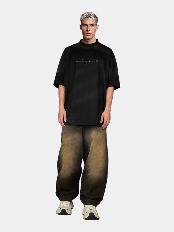 MADE BY SOCIETY MADE BY SOCIETY T-Shirt Tricou MANTRA - T17288 Czarny Basic Fit