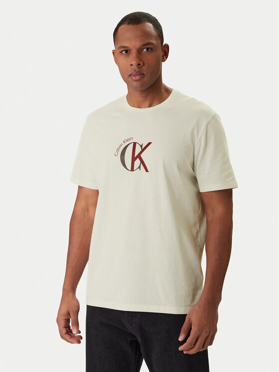 Calvin Klein Jeans Calvin Klein Jeans Póló 2Tone Graphic LV14RE829G Fehér Regular Fit