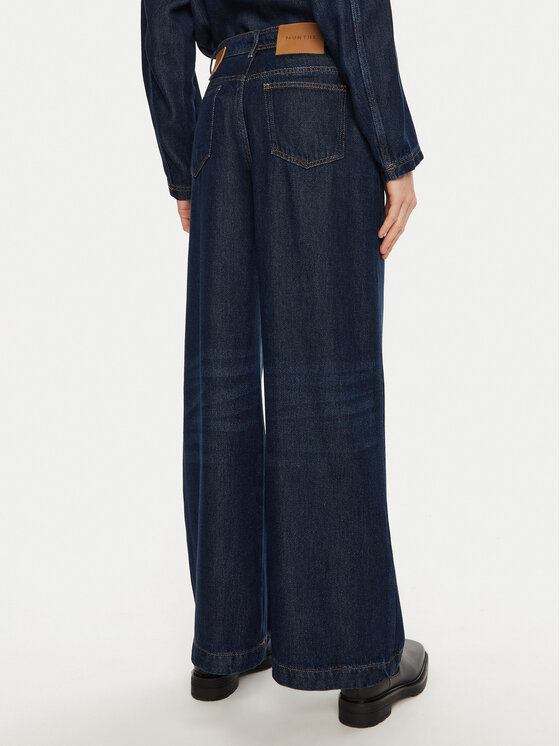 Munthe Munthe Džínsy Obey 243142324314 Tmavomodrá Wide Leg