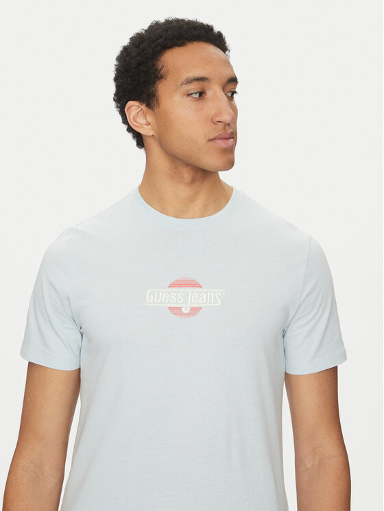 Guess Jeans Guess Jeans T-Shirt M5GI23 K8HM0 Niebieski Slim Fit