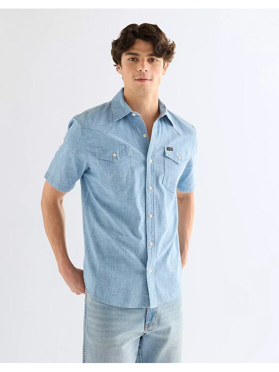 Wrangler Wrangler Koszula SS WESTERN SHIRT Niebieski Regular Fit